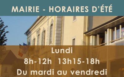 Mairie – horaires d&rsquo;été