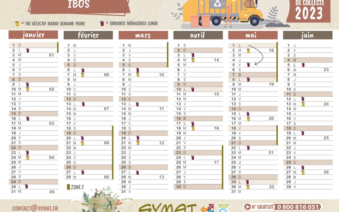Calendrier de collecte SYMAT